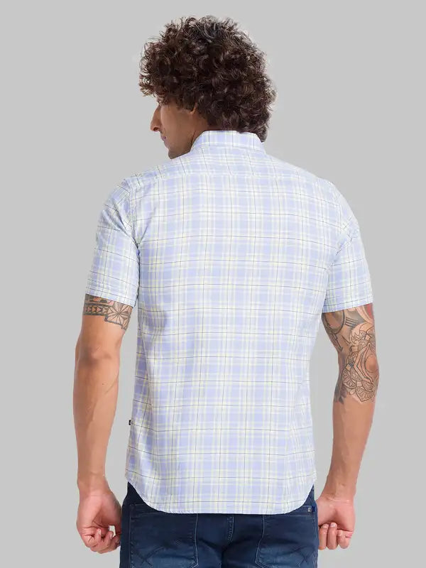 Men Slim Fit Blue Shirt