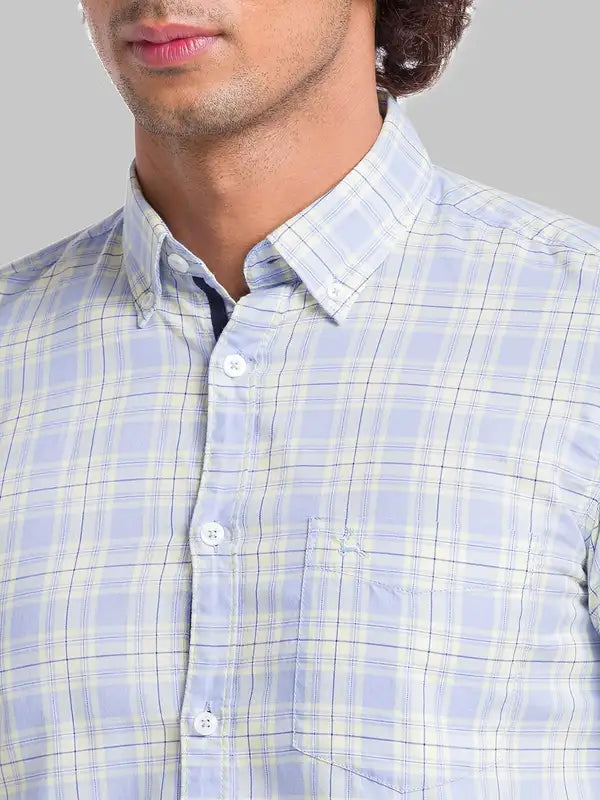 Men Slim Fit Blue Shirt