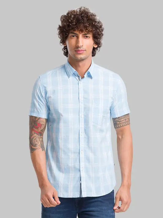 Men Slim Fit Orange Shirt