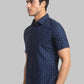 Parx Men Blue Solid Slim Fit Cotton Half Sleeve Shirts