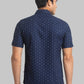 Parx Men Blue Solid Slim Fit Cotton Half Sleeve Shirts