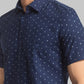 Parx Men Blue Solid Slim Fit Cotton Half Sleeve Shirts