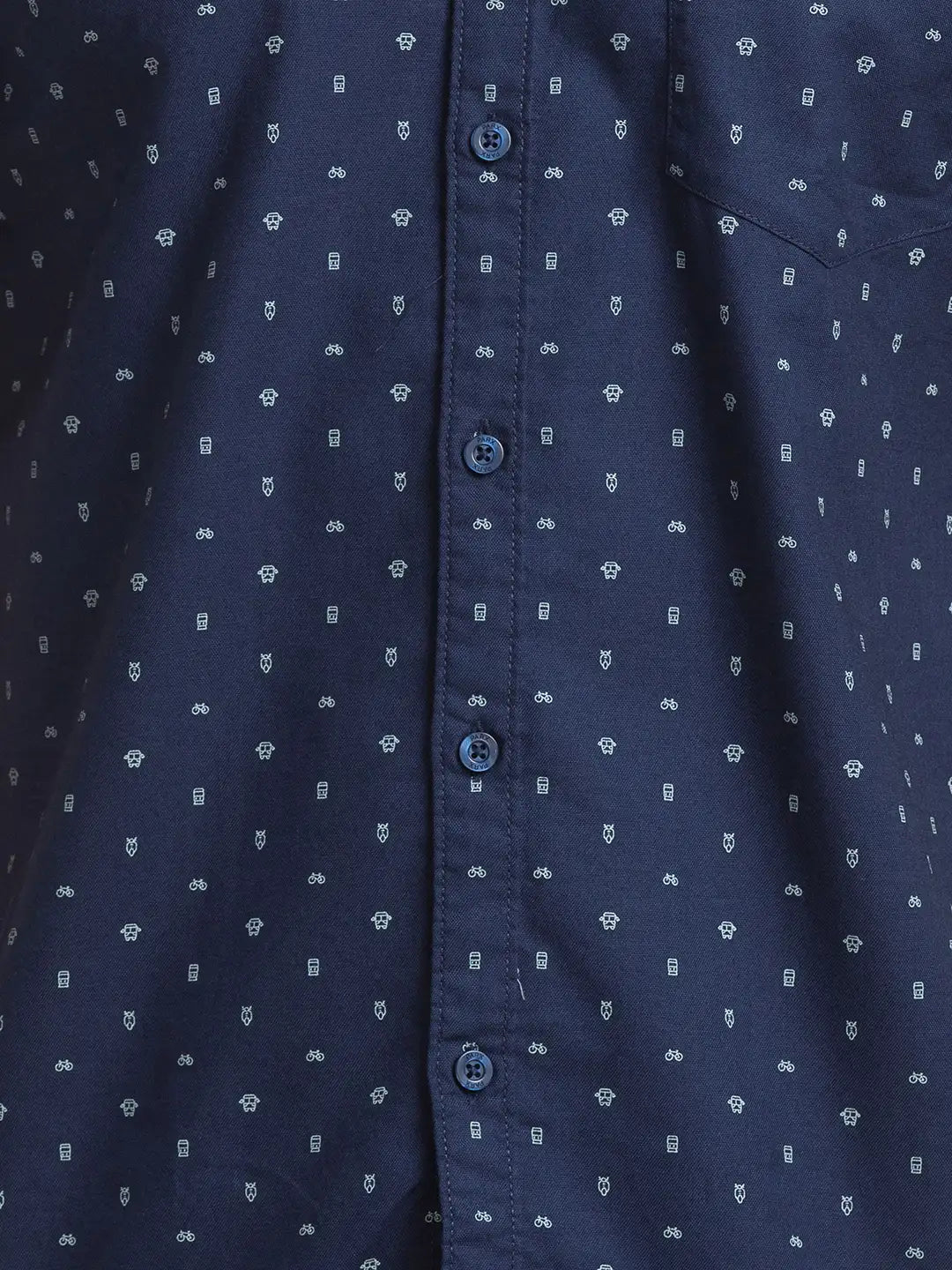 Parx Men Blue Solid Slim Fit Cotton Half Sleeve Shirts