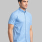 Parx Men Blue Print Slim Fit Cotton Half Sleeve Shirts