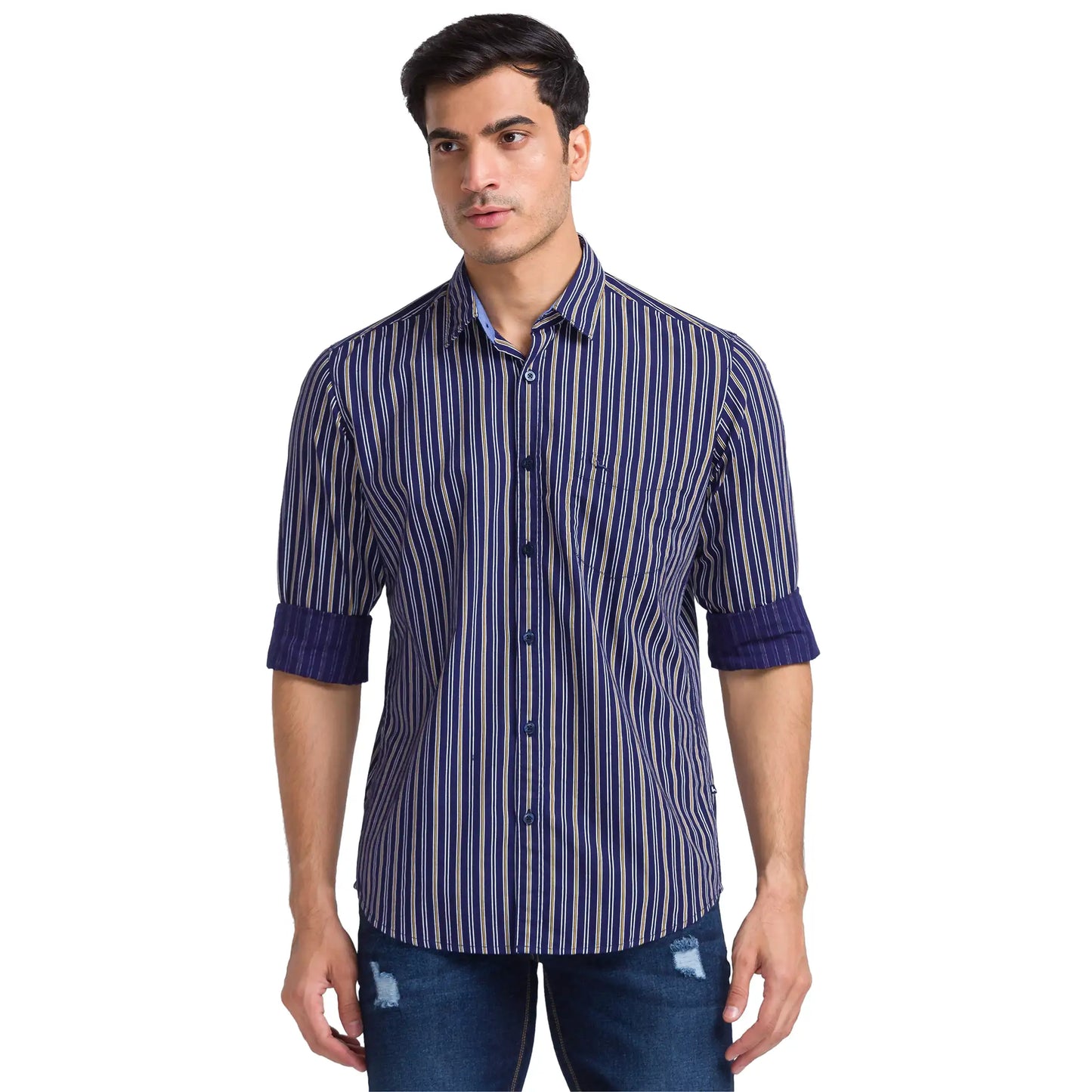 Men Slim Fit Green Shirt