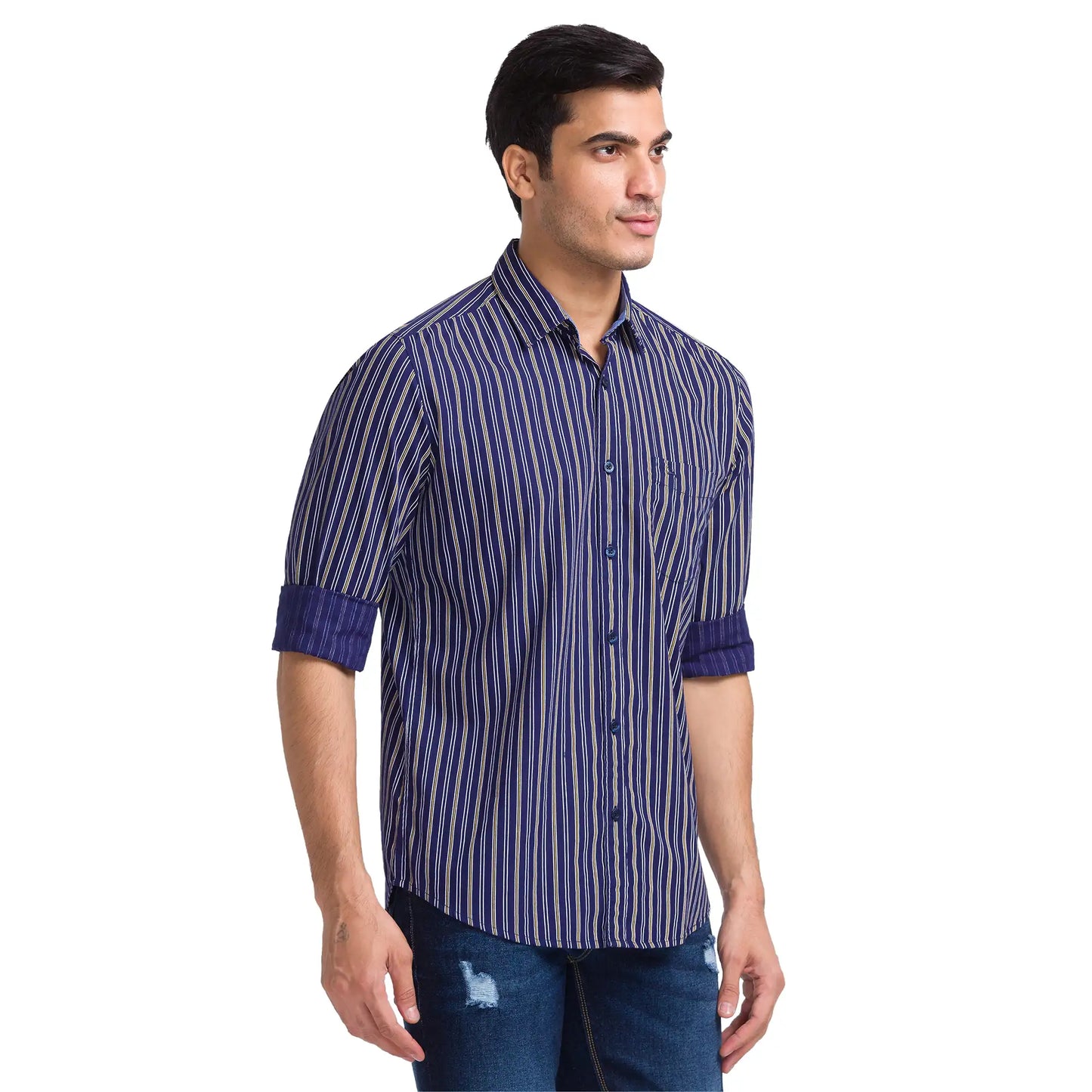 Men Slim Fit Green Shirt