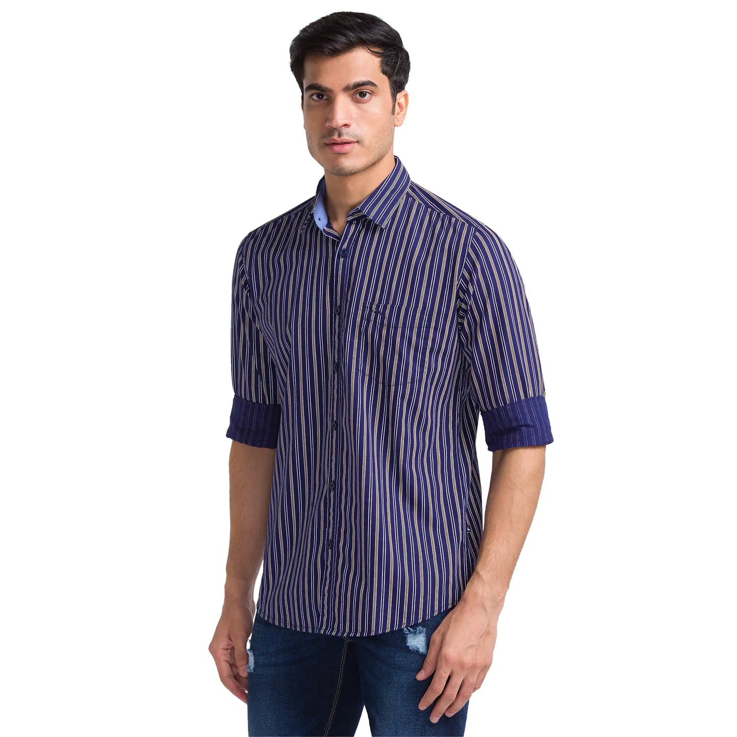 Men Slim Fit Green Shirt