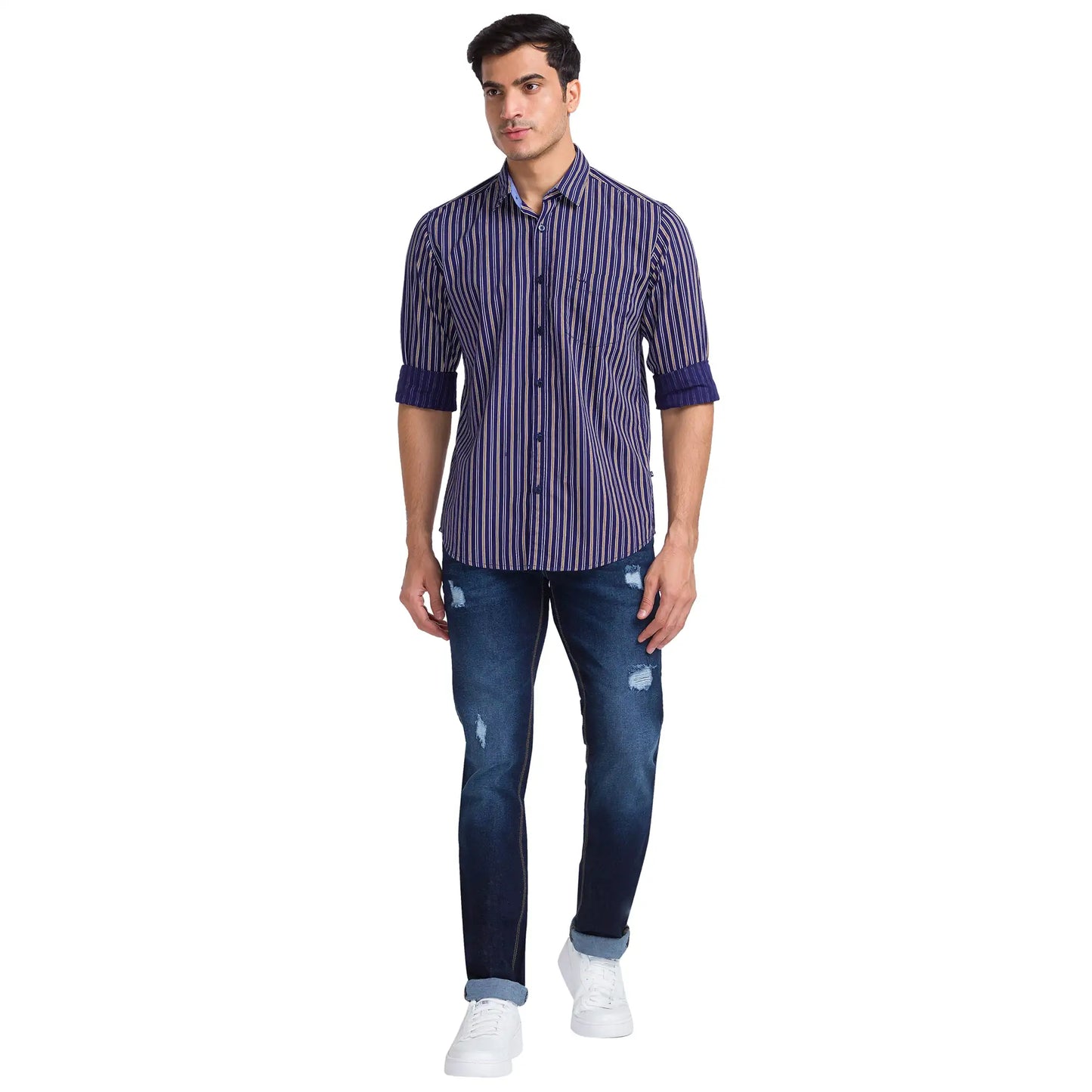 Men Slim Fit Green Shirt
