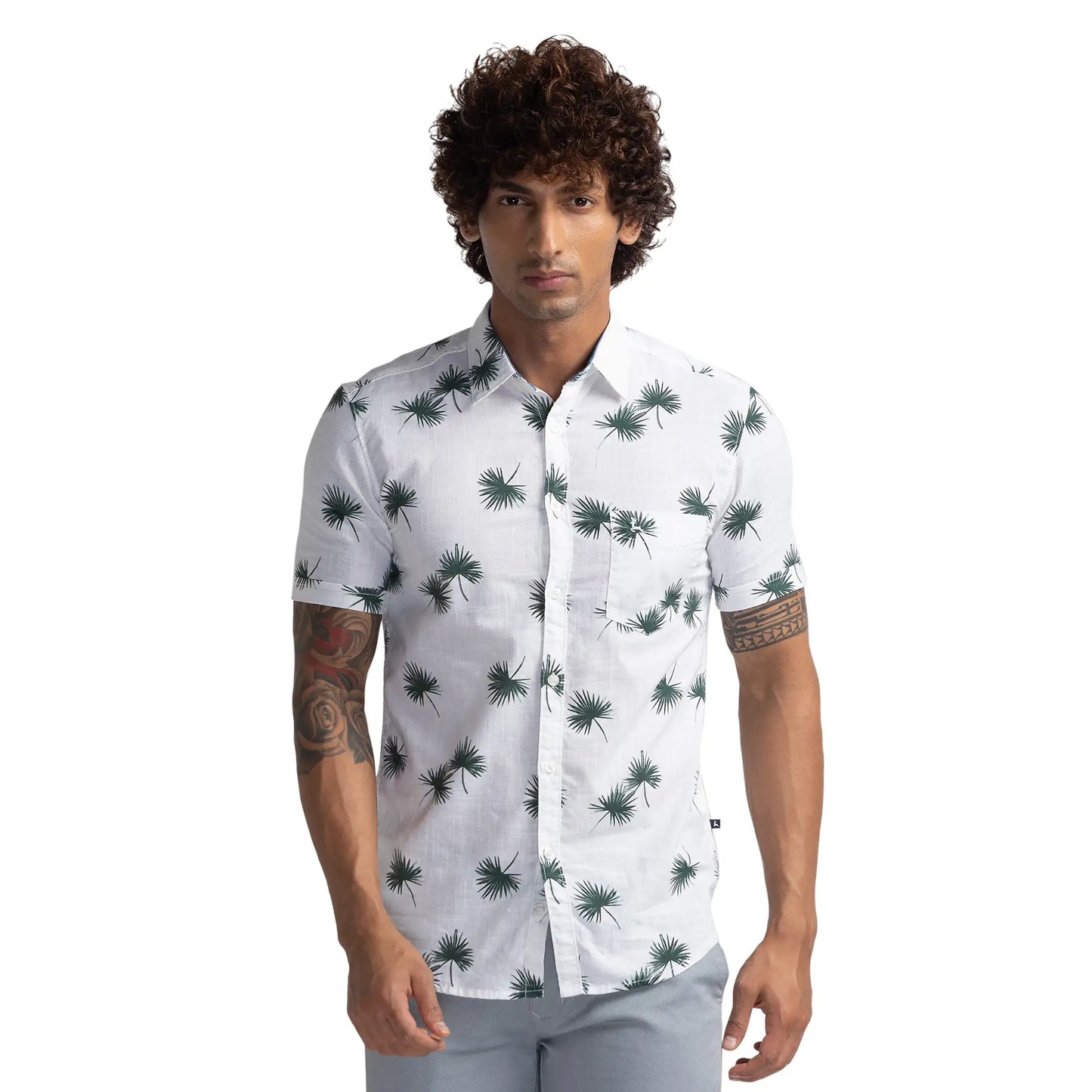 Men Slim Fit Blue Shirt