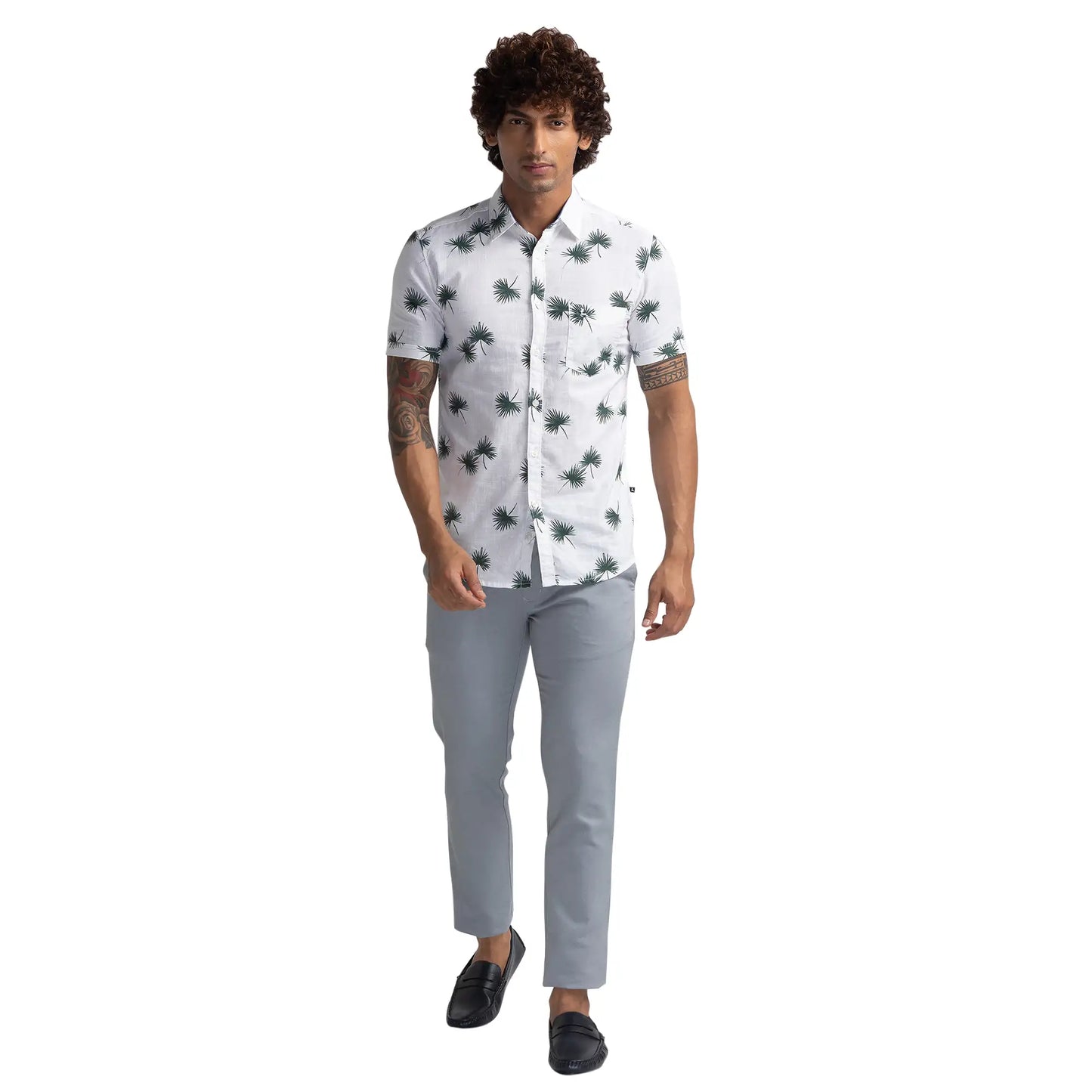 Men Slim Fit Blue Shirt