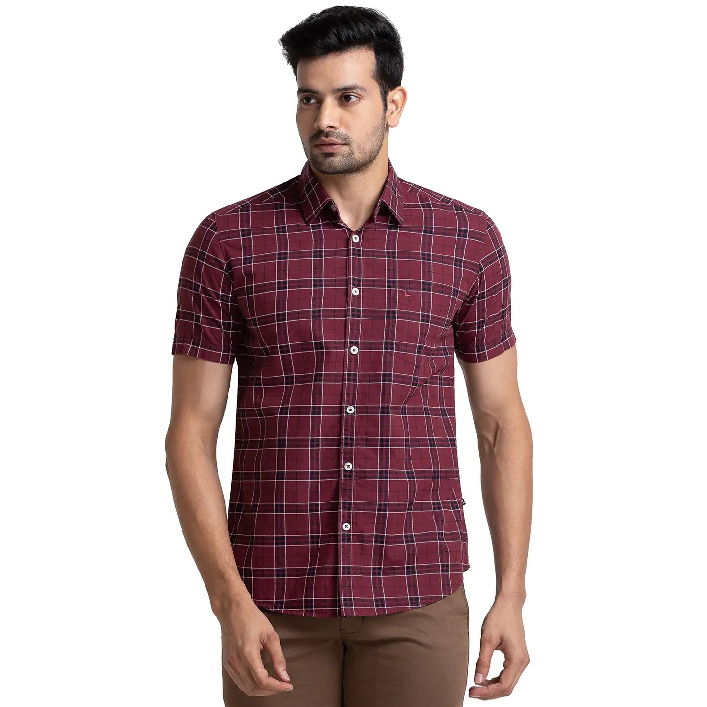 Men Slim Fit Green Shirt