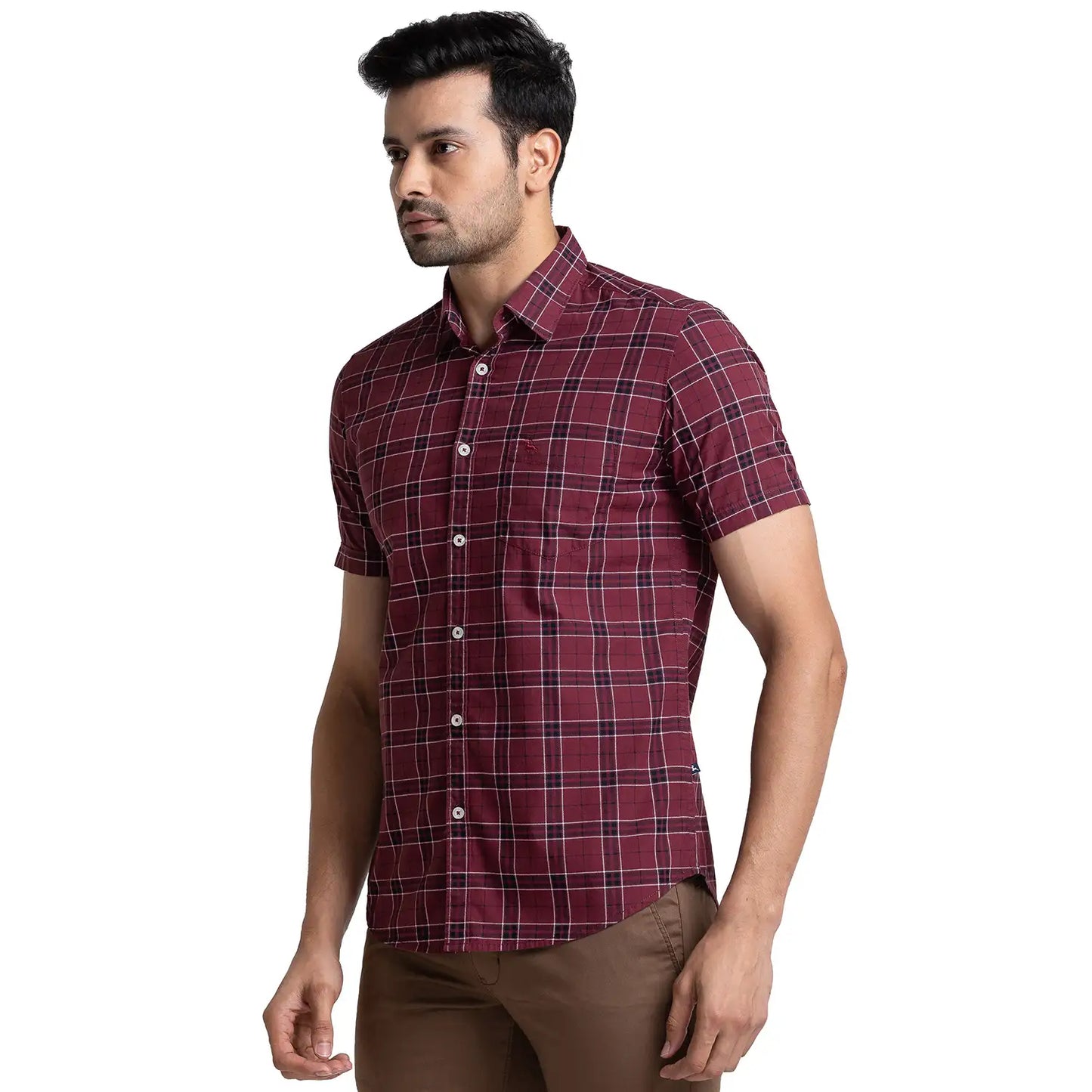 Men Slim Fit Green Shirt