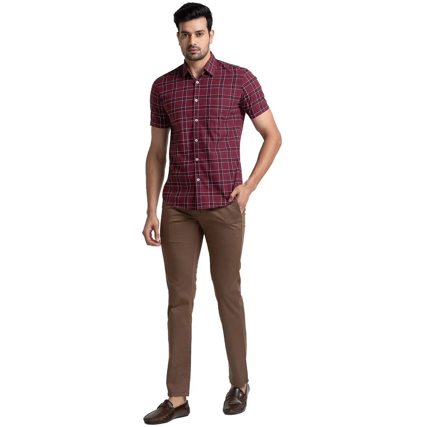 Men Slim Fit Green Shirt