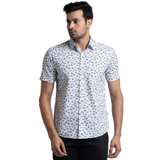 Men Slim Fit Brown Shirt