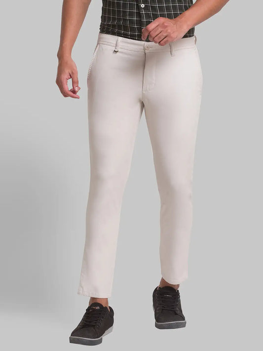 Men Super Slim Fit Grey Chinos & Trouser