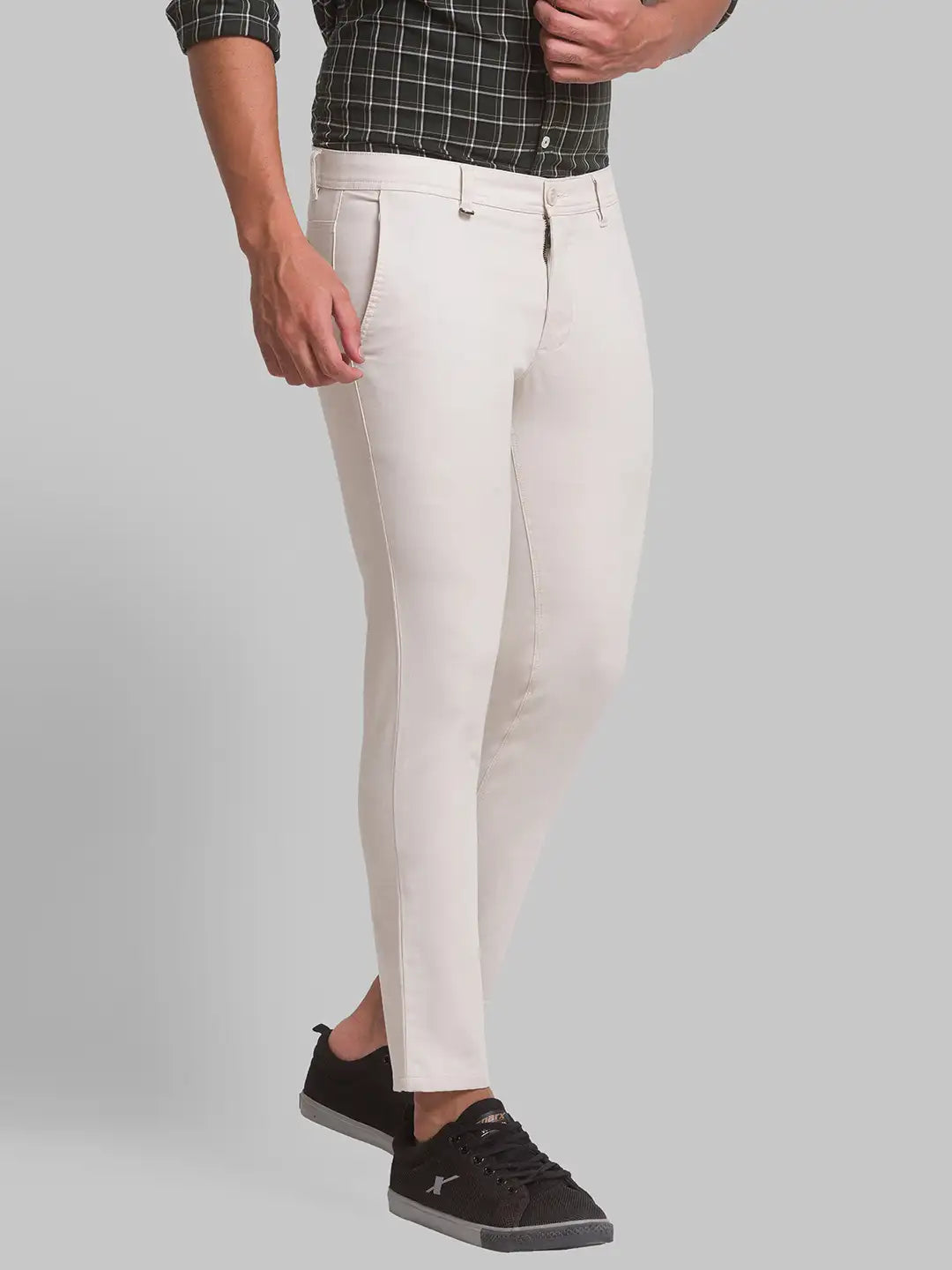 Men Super Slim Fit Grey Chinos & Trouser