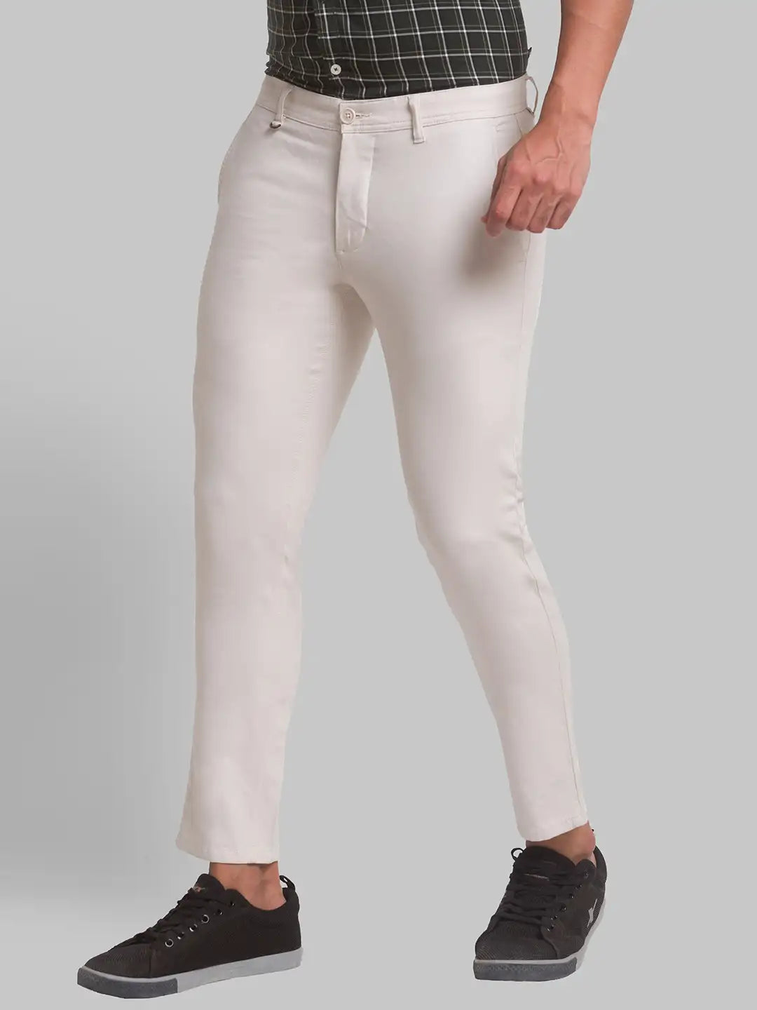 Men Super Slim Fit Grey Chinos & Trouser