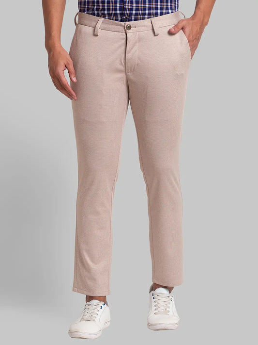 Men Tapered Fit Fawn Trouser