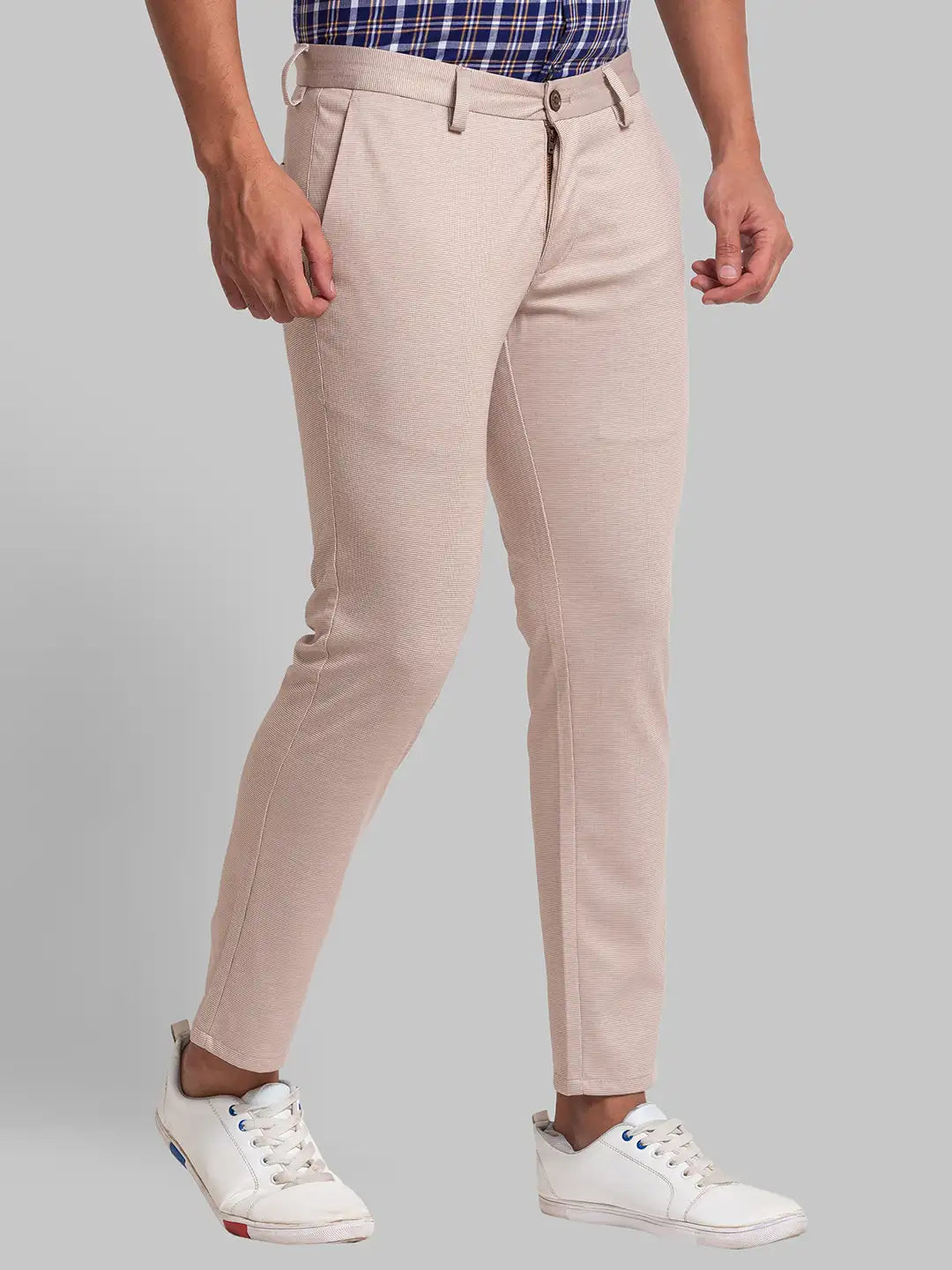 Men Tapered Fit Fawn Trouser