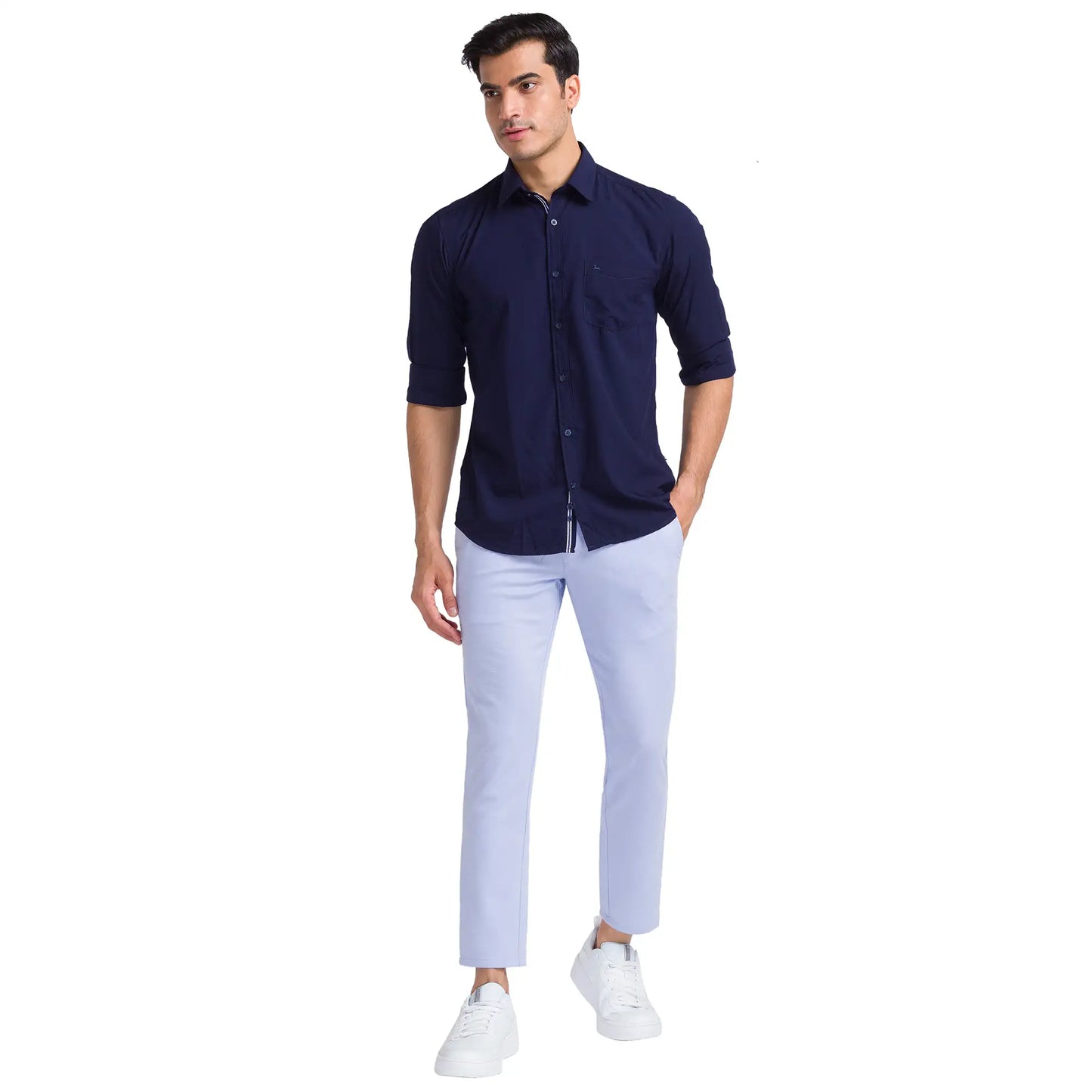 Men Regular Fit White Shorts