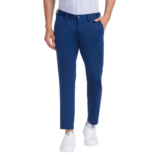 Men Slim Fit Blue Trouser