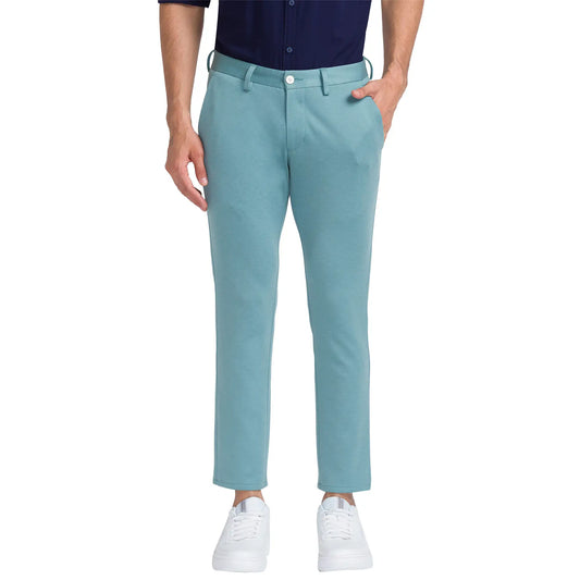 Men Slim Fit Blue Trouser