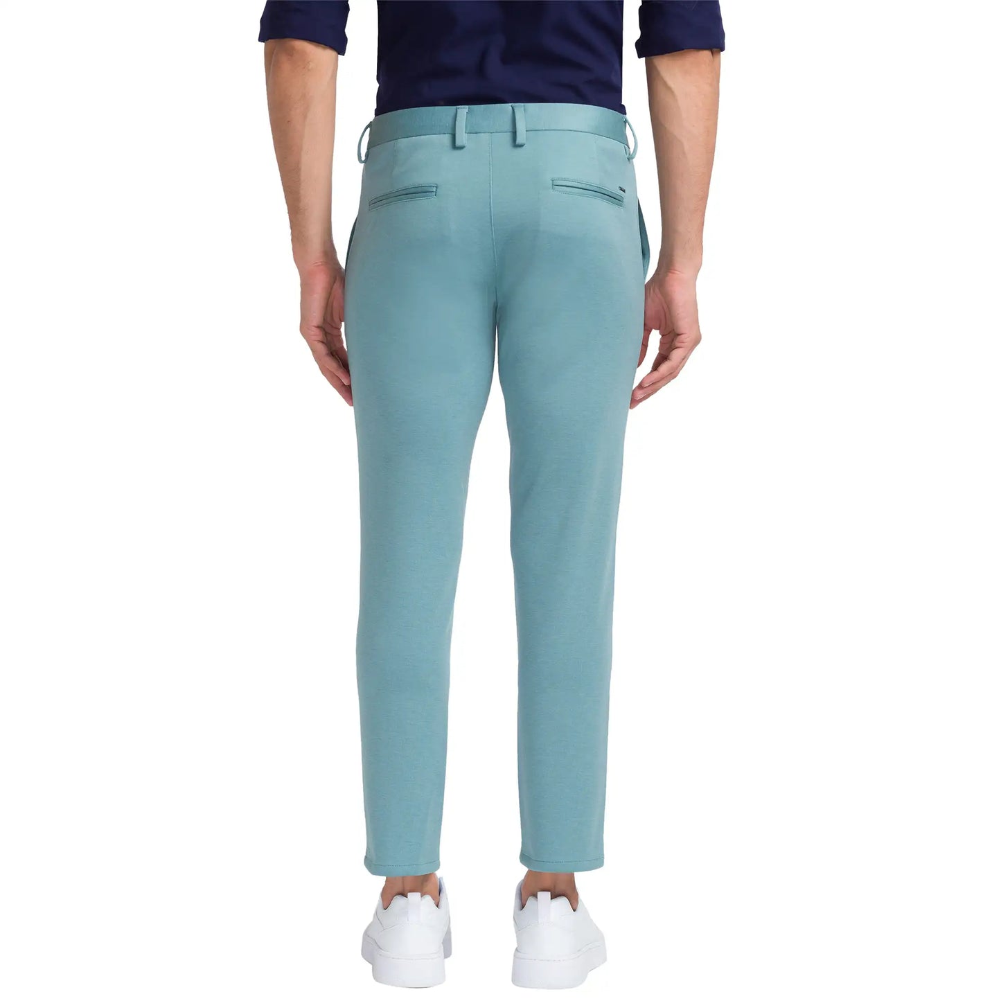 Men Slim Fit Blue Trouser
