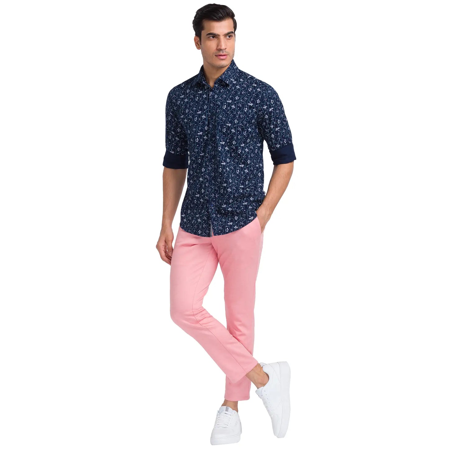 Men Slim Fit Green Trouser