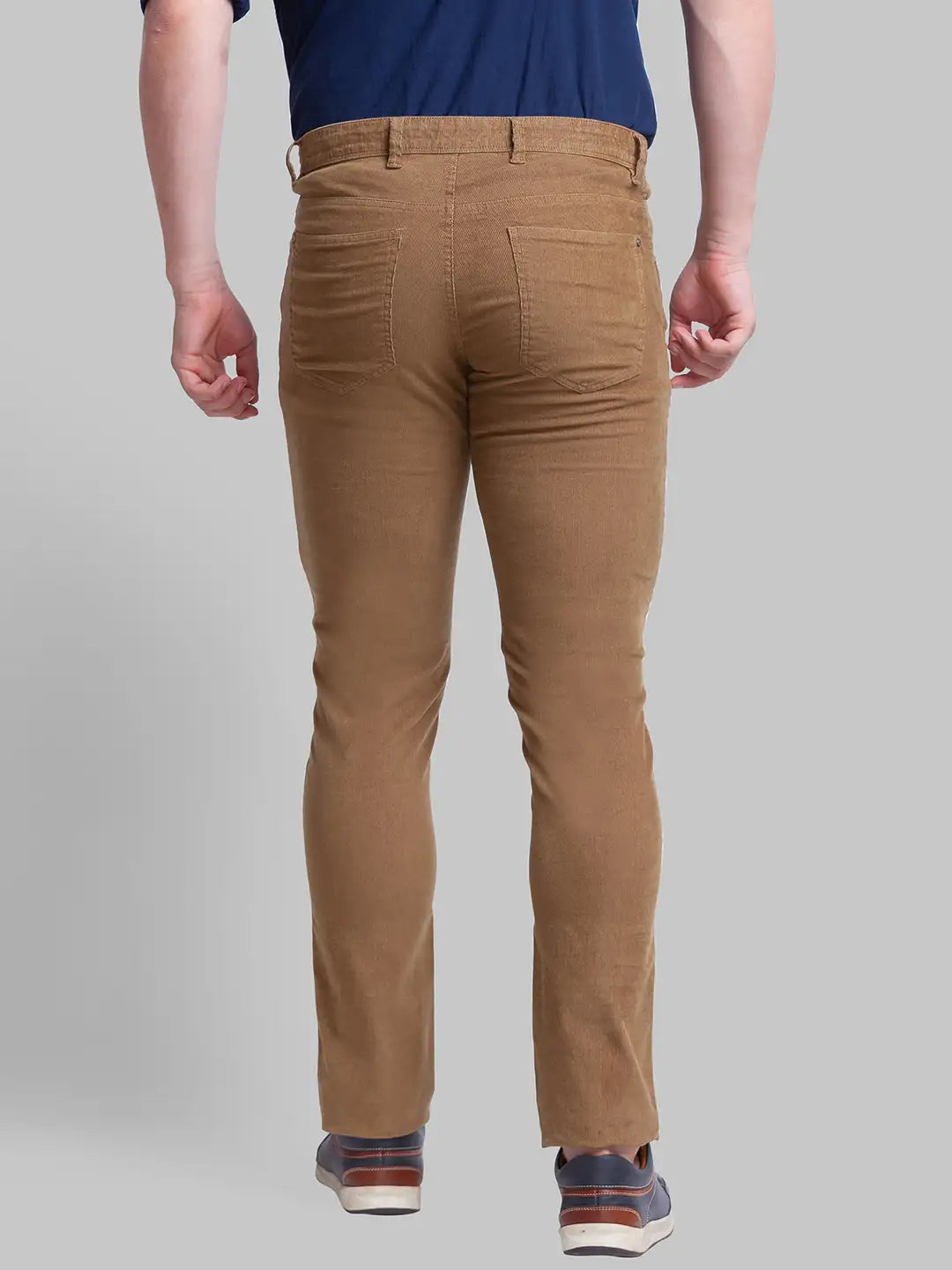 Men Tapered Fit Khaki Trouser