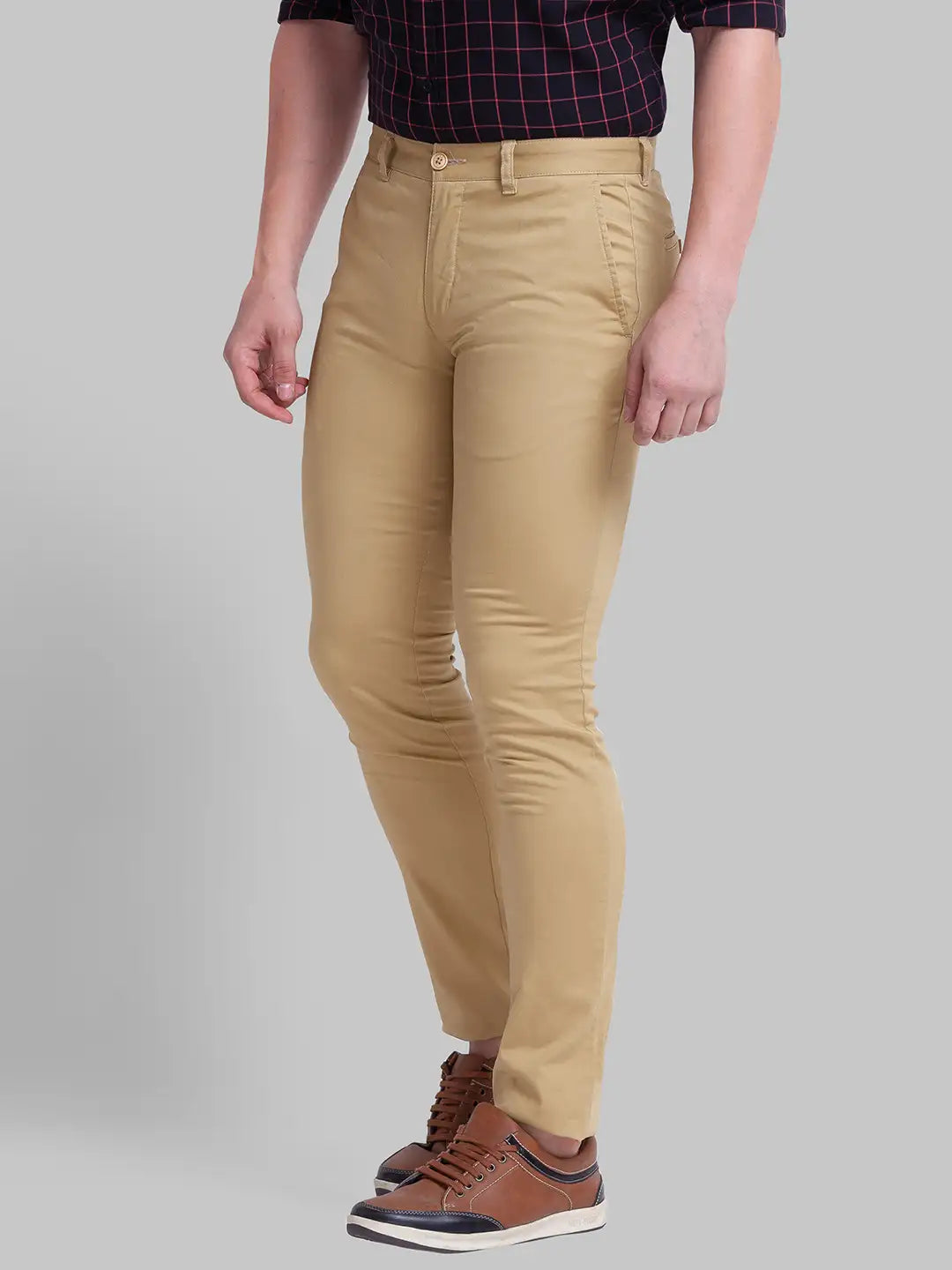 Men Tapered Fit Brown Chinos