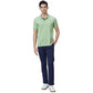 Parx Men Khaki Solid Low Rise Tapered Fit Cotton Blend Trouser