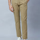 Parx Men Black Solid Low Rise Tapered Fit Cotton Blend Trouser