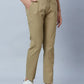 Parx Men Black Solid Low Rise Tapered Fit Cotton Blend Trouser