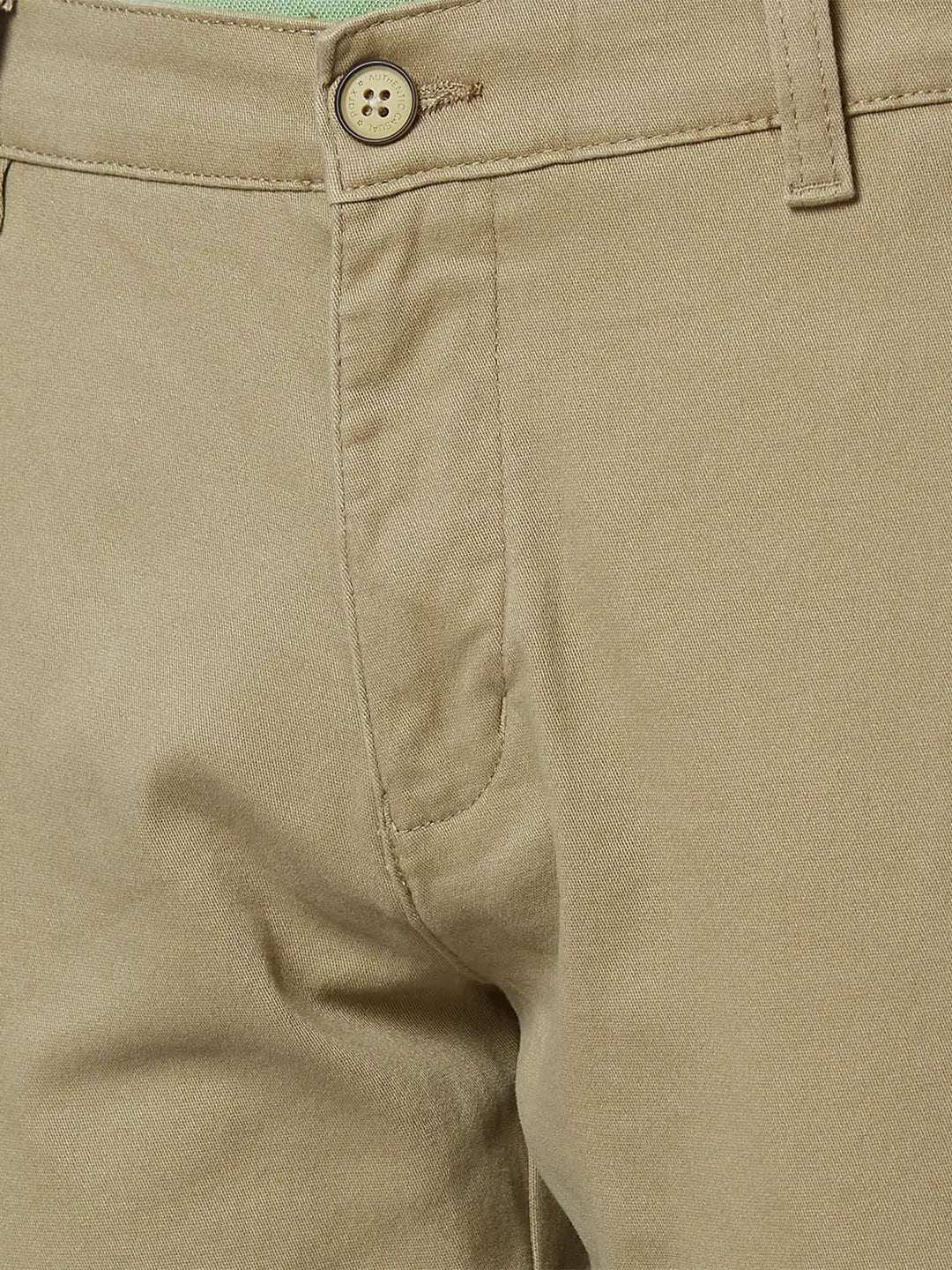 Parx Men Black Solid Low Rise Tapered Fit Cotton Blend Trouser