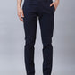 Parx Men Black Low Rise Tapered Fit Solid Cotton Blend Trousers
