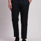 Parx Men Grey Low Rise Tapered Fit Solid Cotton Blend Trousers
