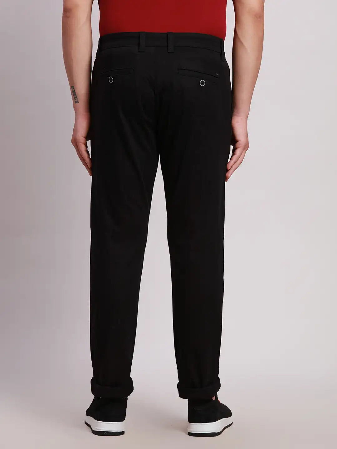 Mens tapered black pants top