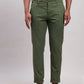 Parx Men Brown Tapered Fit Solid Cotton Spandex Trouser
