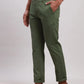 Parx Men Brown Tapered Fit Solid Cotton Spandex Trouser