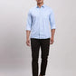 Parx Men Blue Tapered Fit Solid Cotton Spandex Trouser