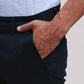 Parx Men Beige Tapered Fit Solid Cotton Spandex Trouser