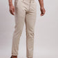 Parx Men Grey Tapered Fit Solid Cotton Spandex Trouser