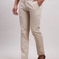 Parx Men Grey Tapered Fit Solid Cotton Spandex Trouser