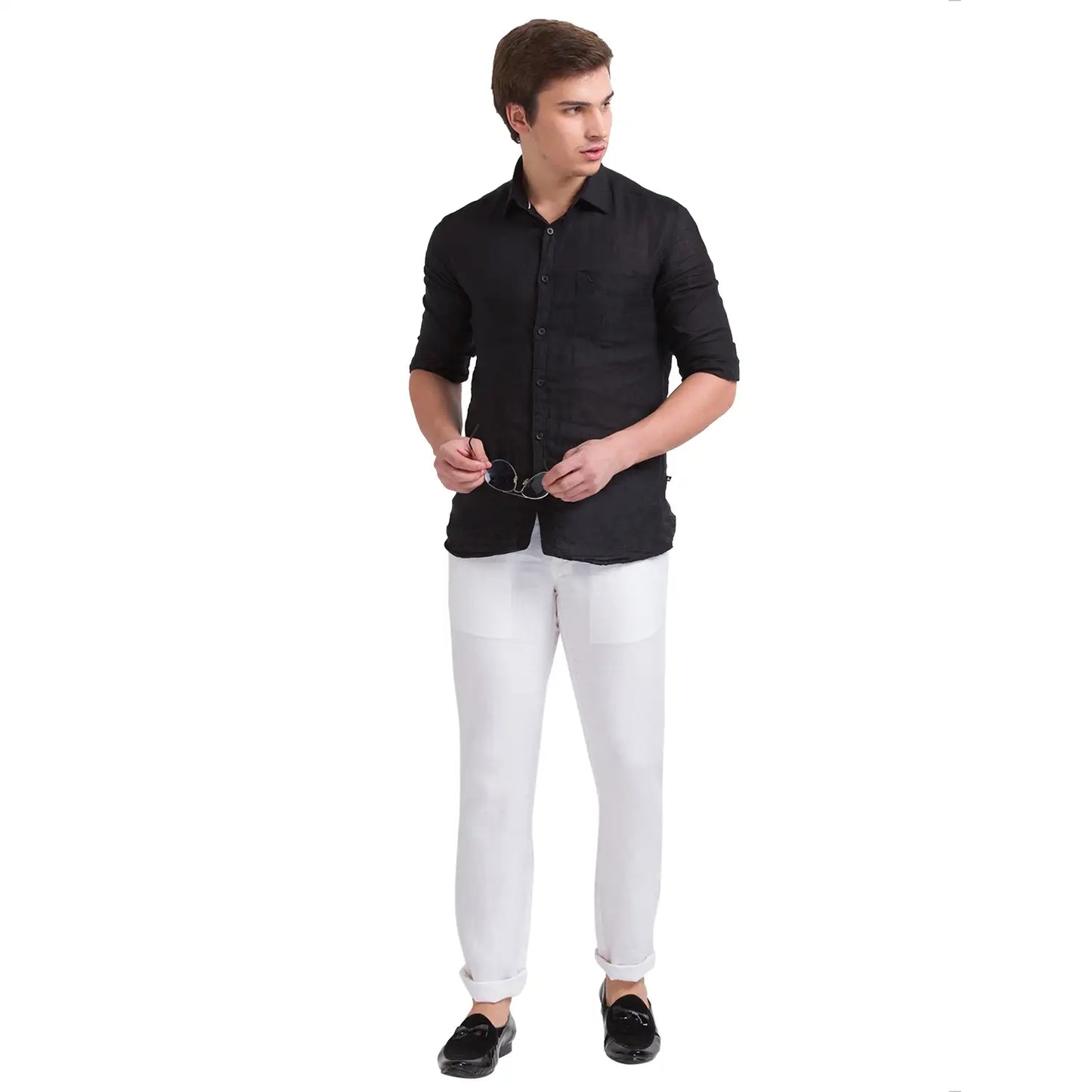 Men Tapered Fit Dark Grey Trouser