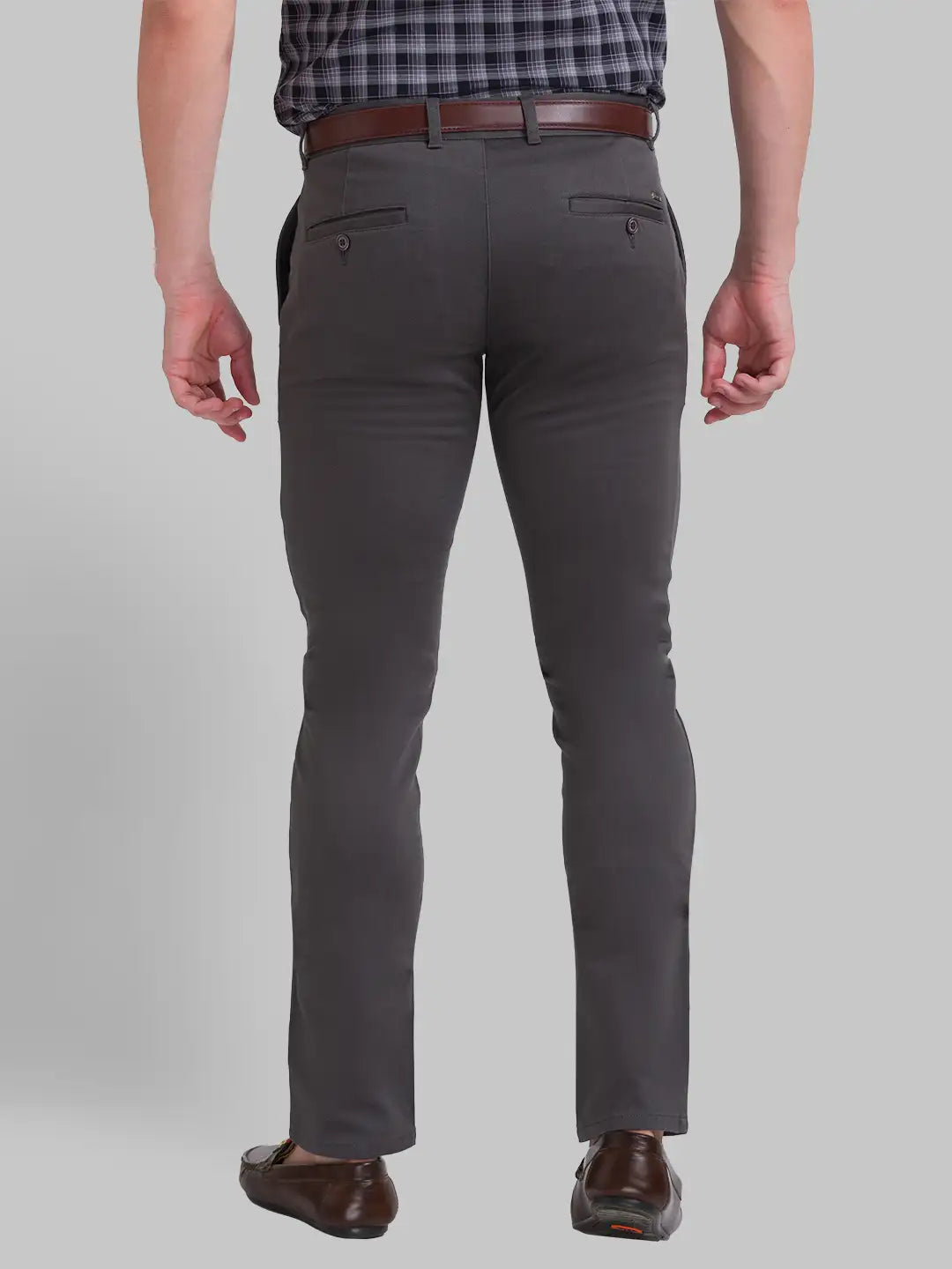 Men Slim Fit Dark Khaki Chinos