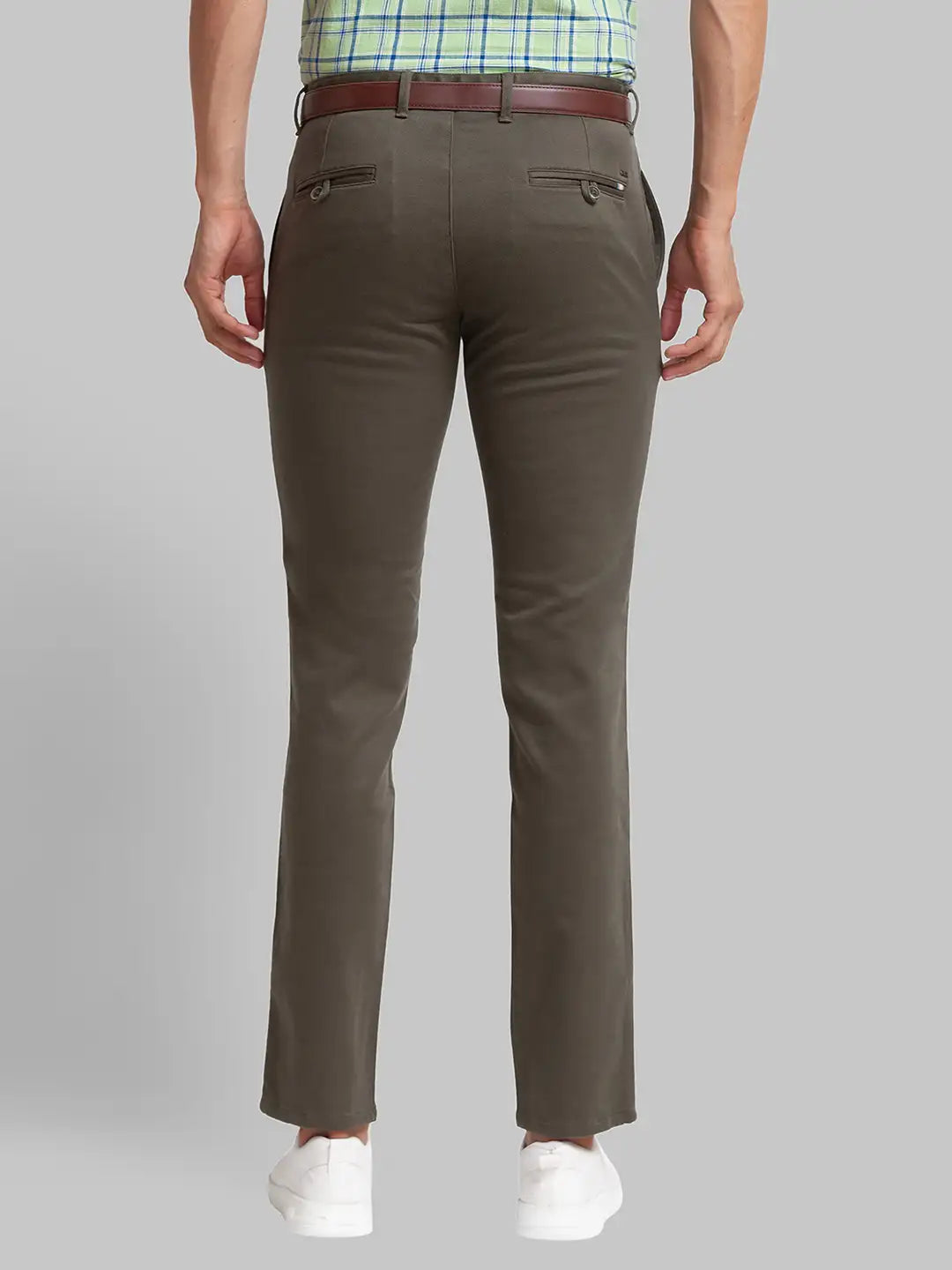 Men Tapered Fit Brown Chinos & Trouser