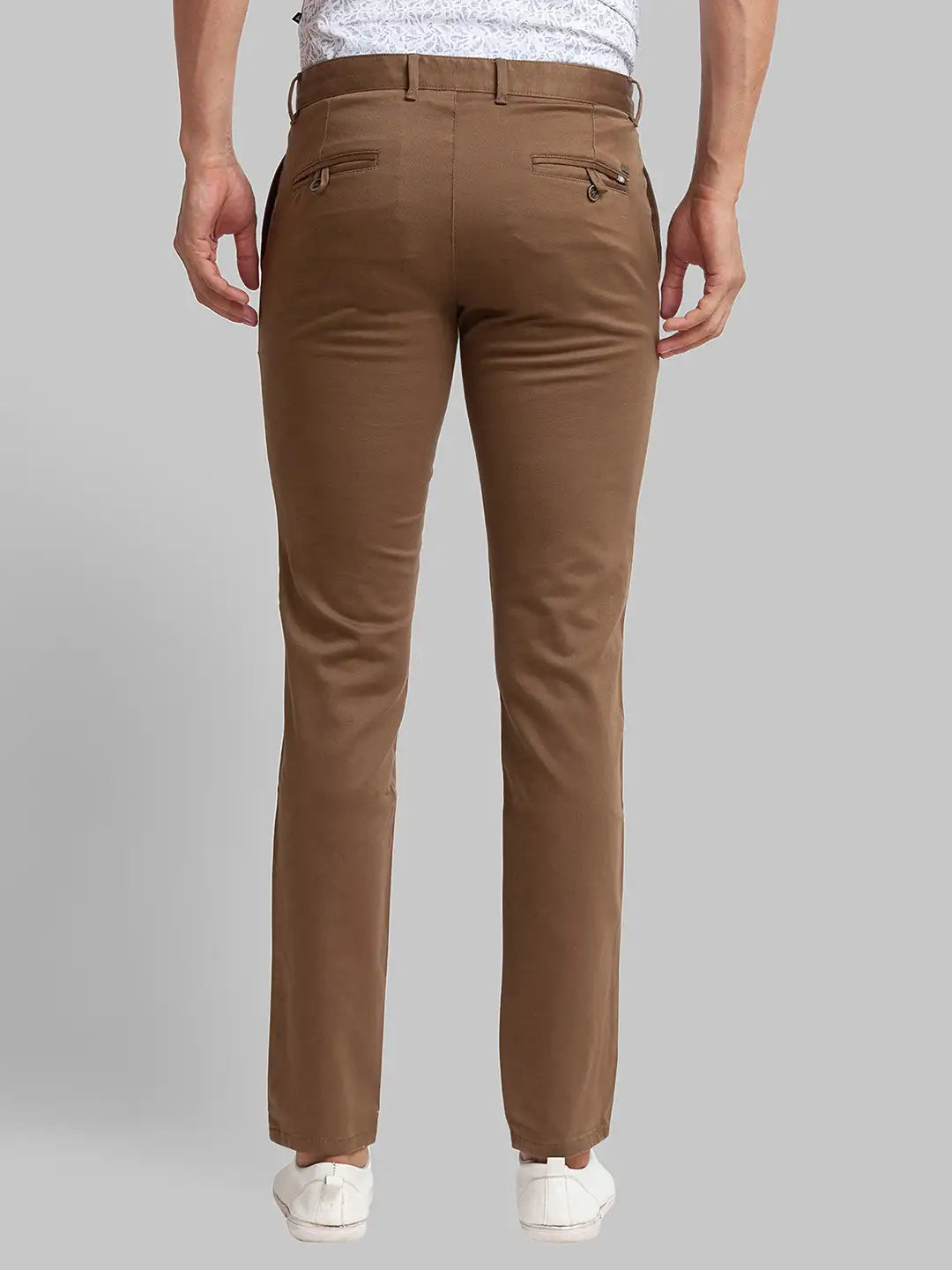 Men Tapered Fit Grey Chinos & Trouser