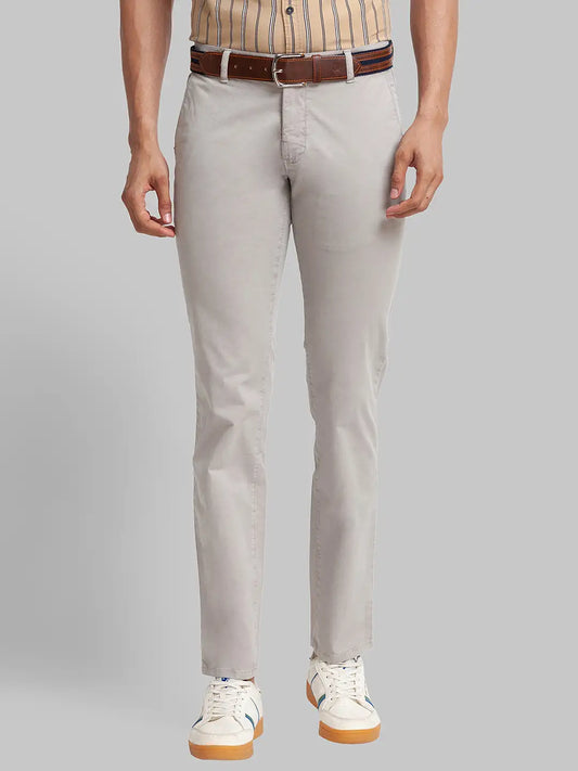 Men Tapered Fit Khaki Chinos & Trouser