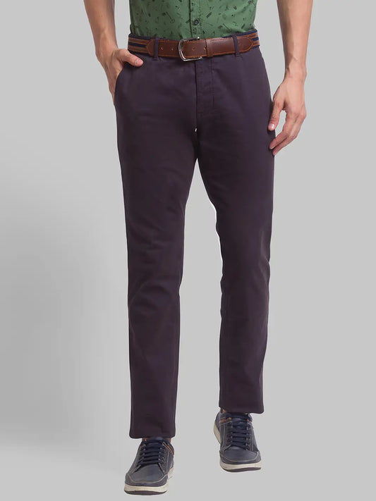 Men Regular Fit Blue Chinos