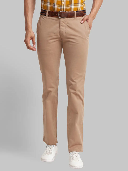 Men Tapered Fit Green Chinos & Trouser